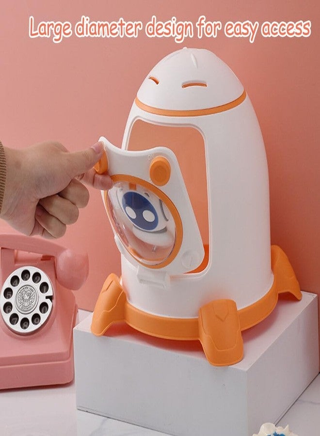 Sajani Creative Cartoon Design Money Bank, Money Saving Bank with Coin Slot, Plastic Piggy Bank for Boys & Girls (Pack of 1) (Astronaut Piggy Bank -Orange) - Image 4